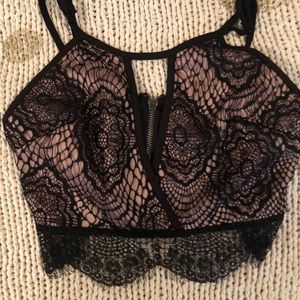 Lf black lace top